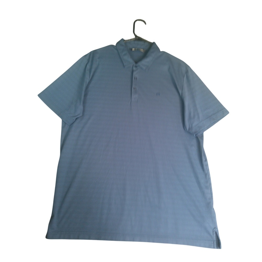 TravisMathew Men's XL Blue Striped Short Sleeve Golf Polo Shirt